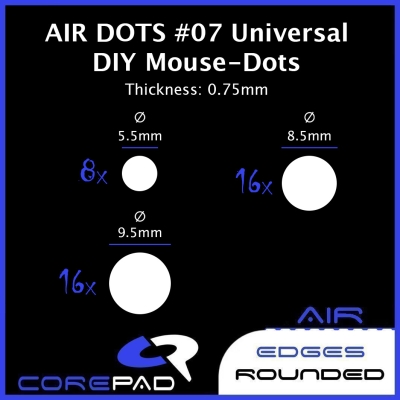 Corepad Skatez DOTS AIR CTRL #07 07 Universal DIY Dot GHOSTGLIDES Edgerunner VORTEX CYCLONE PlastiX X-Raypad Jade Obsidian PRO Esports Tiger ICE